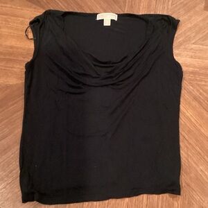 Michael MK Black Drape Neck Blouse
